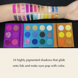 24 Color Eyeshadow Palette - Day to Night Makeup Looks by Dr. Liia