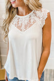 Lace Neckline Tank Top