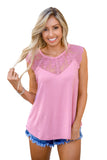 Lace Neckline Tank Top