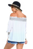 Off-the-Shoulder Stripe Smocked Elastic Top