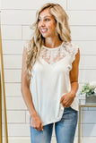 Lace Neckline Tank Top