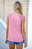 Lace Neckline Tank Top