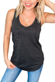 V Neck Racerback Tank Top with Pocket